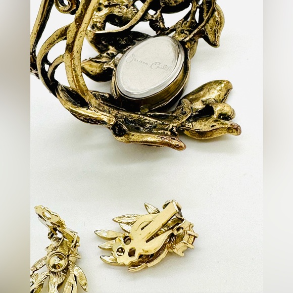 Rhinestone Watch Bracelet & Topaz Earrings - Picture 4 of 14